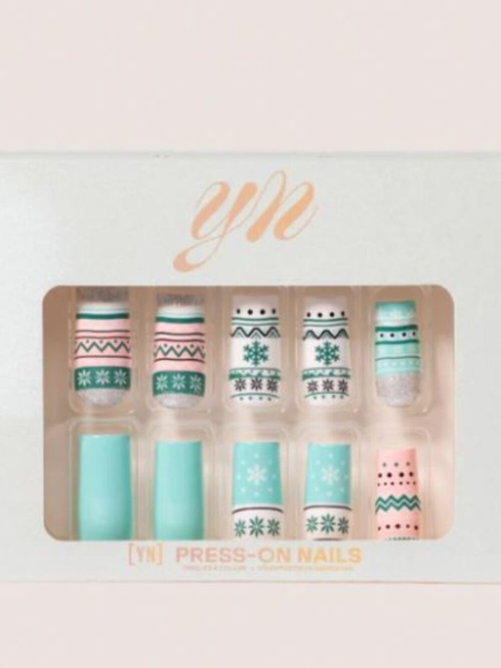 Young Nails White Elephant Press-On Nails Kit New